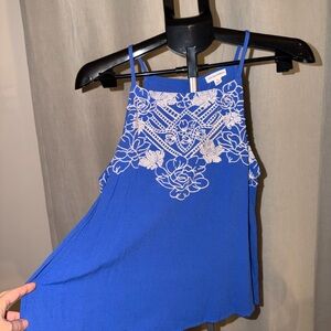 Bright Blue Embroidered Women's Top
